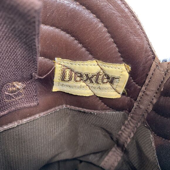 Vintage 1970s Dexter Leather Heeled Cowboy Boots 8.5 M Womens Dark Brown - Picture 9 of 9